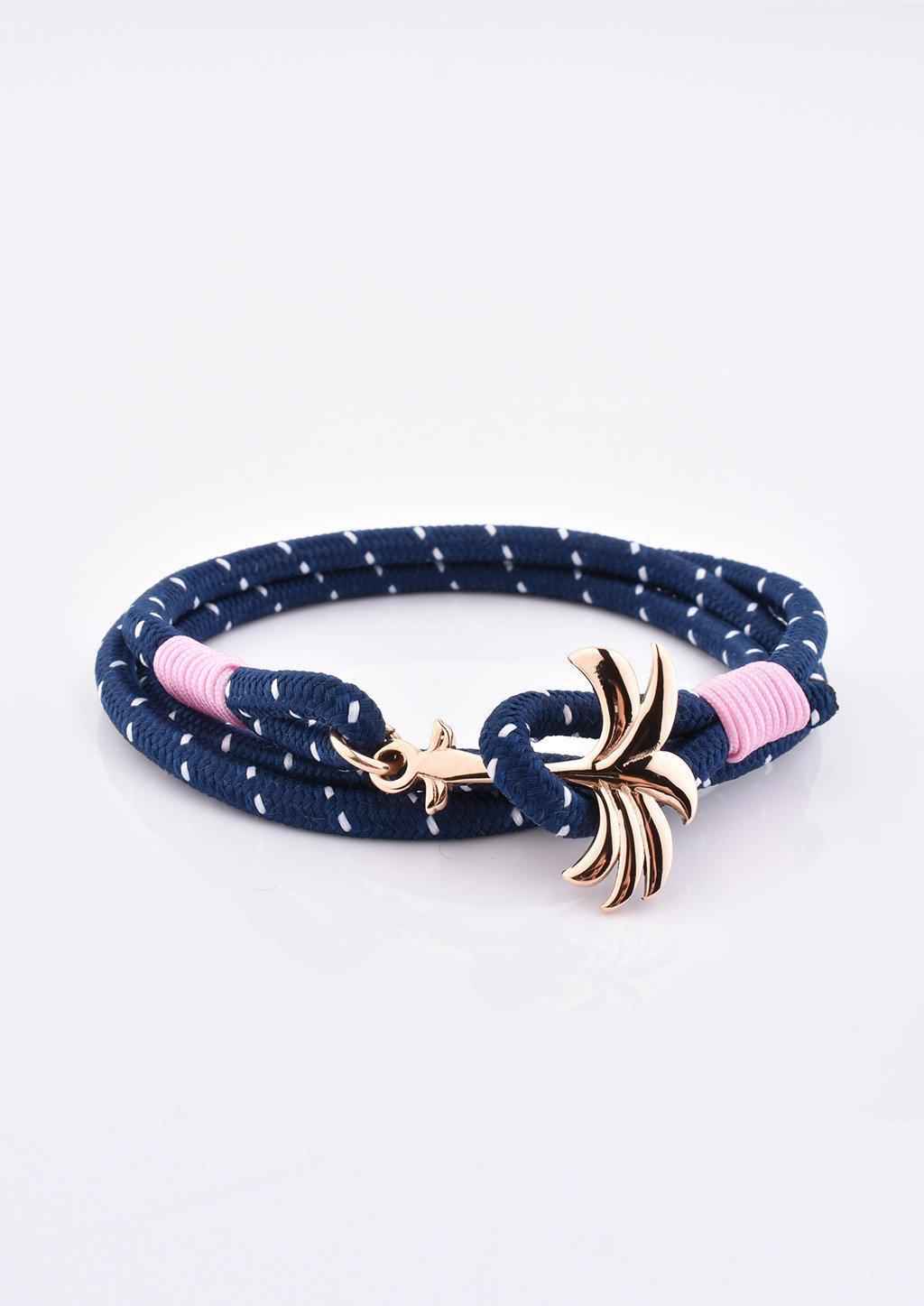 Rannekoru Palm Band Daybreak Punottu Ranneke - Sini/Pinkki 2 - Porokoru