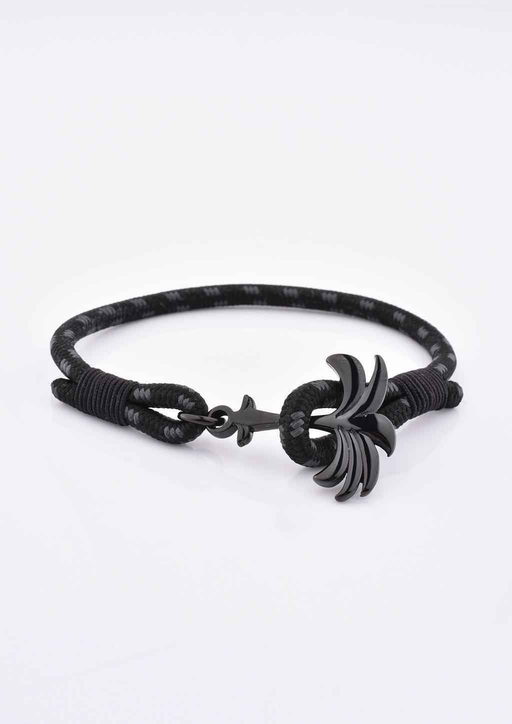 Rannekoru Palm Band Phantom Black Punottu Ranneke - Musta/Harmaa - Porokoru