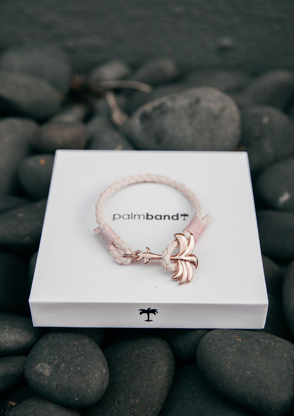 Tyttöjen Pinkki Rannekoru Rosette Nahkarannekkeella