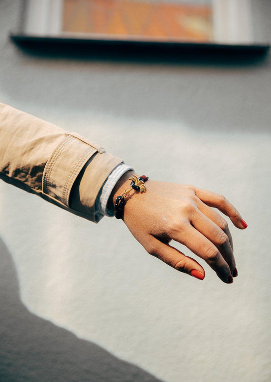 Rannekoru Palm Band Seven Seas - Punottu Ranneke Sini/Valko