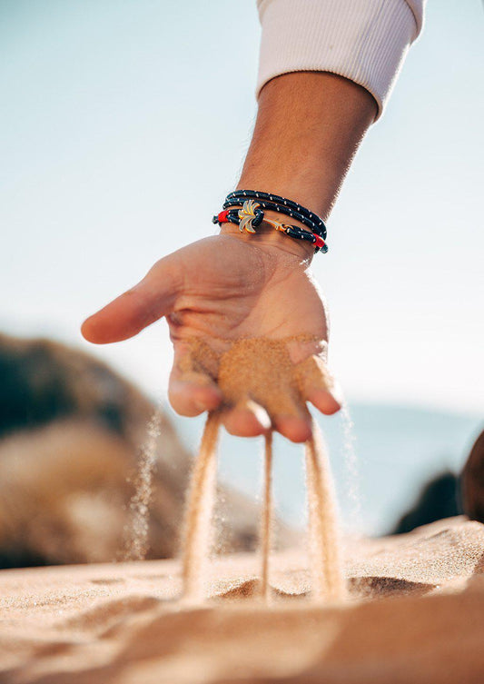 Rannekoru Palm Band Seven Seas - Punottu Ranneke Sini/Valko 2