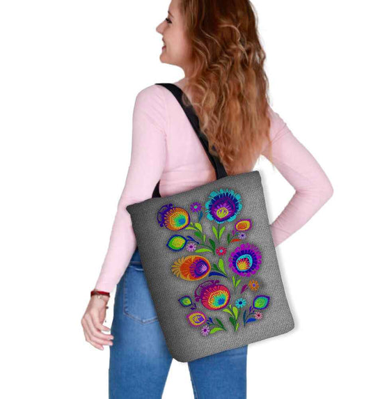 Canvas Cordura Olkalaukku/Ostoskassi - Hanka Kukat - Sunny Line Bertoni - Porokoru