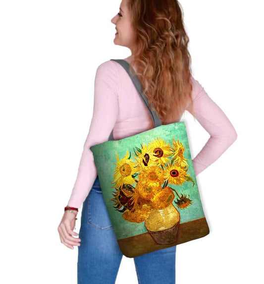 Canvas Cordura Olkalaukku/Ostoskassi - Sunflowers - Sunny Line Bertoni - Porokoru