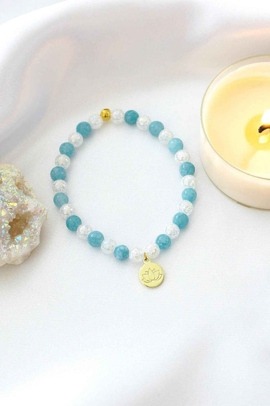 Elastinen 24-Karaatin Rannekoru Aquamarine Divine Dulcet - Porokoru