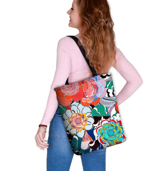 Canvas Cordura Olkalaukku/Ostoskassi - Campari Kukat - Sunny Line Bertoni - Porokoru