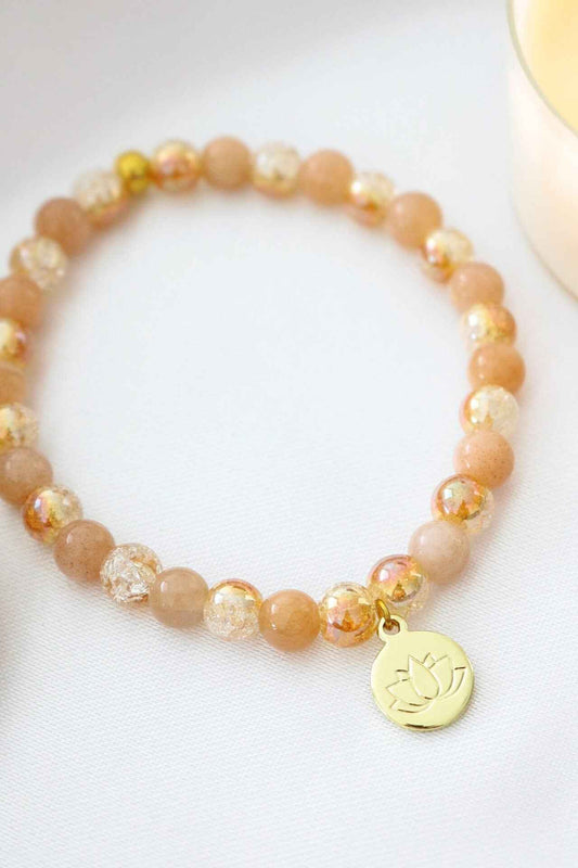Elastinen 24-Karaatin Rannekoru Sunstone Divine Dulcet - Porokoru