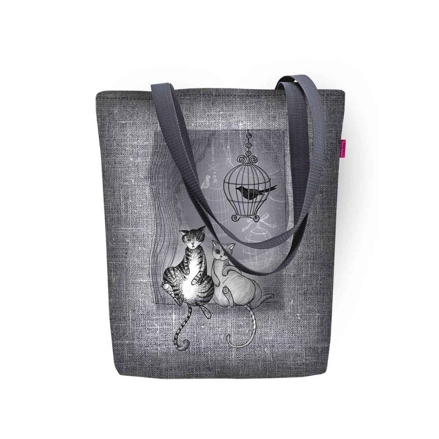 Canvas Cordura Olkalaukku/Ostoskassi - Two Cats - Sunny Line Bertoni - Porokoru