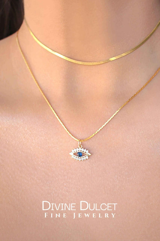24-K Kullattu Mini Evil Eye Kaulakoru - Divine Dulcet - Porokoru