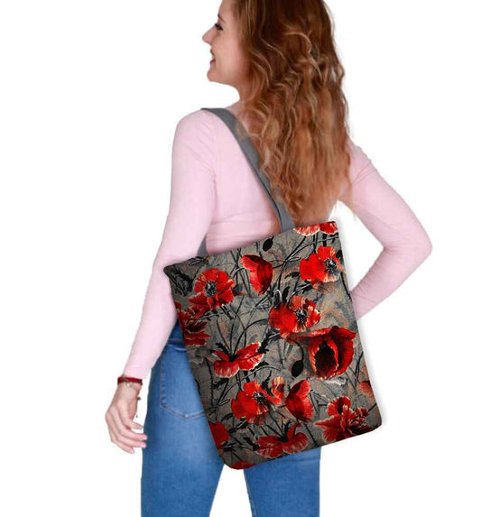 Canvas Cordura Olkalaukku/Ostoskassi - Meadow Kukat - Sunny Line Bertoni - Porokoru