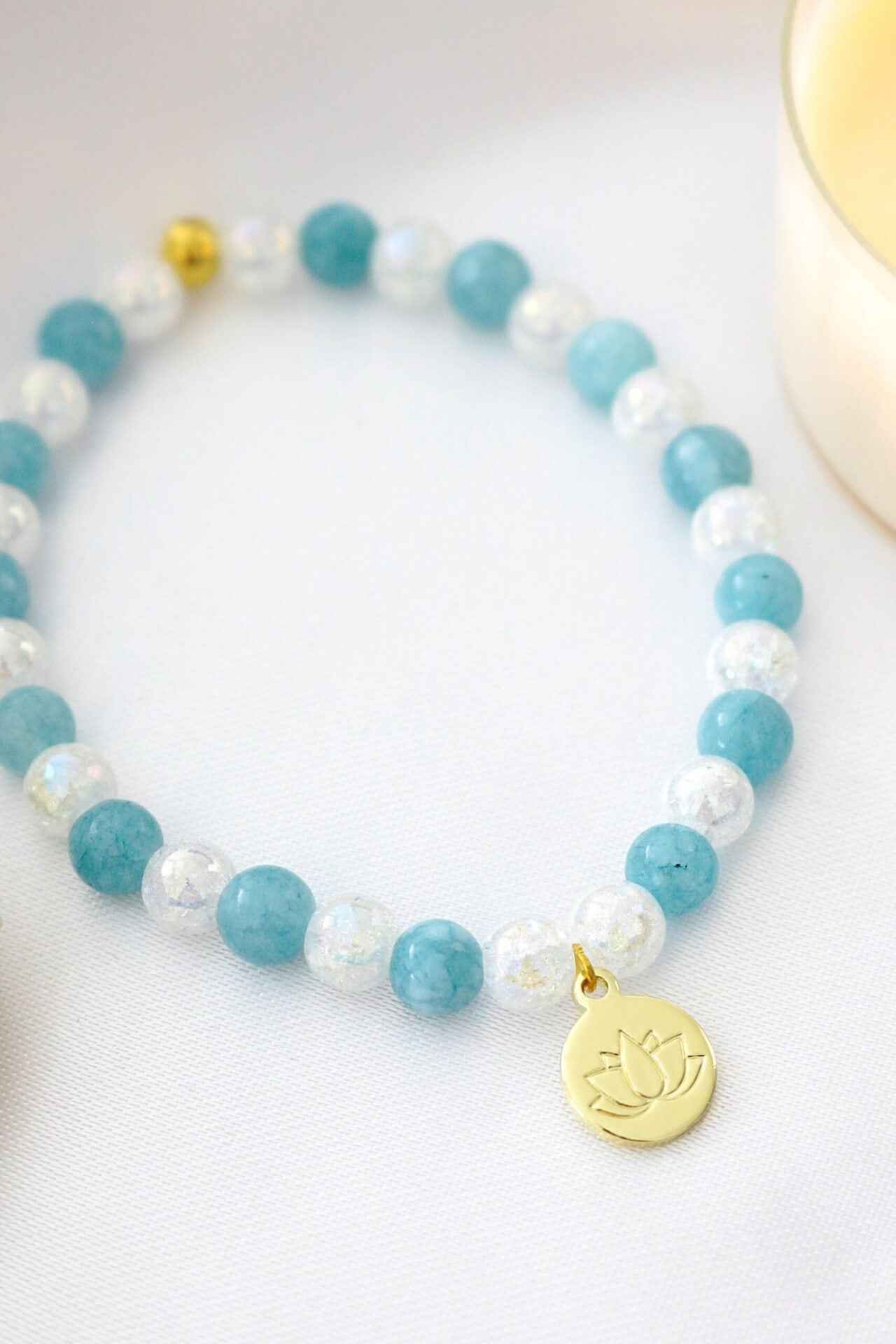 Elastinen 24-Karaatin Rannekoru Aquamarine Divine Dulcet - Porokoru