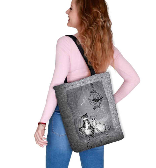 Canvas Cordura Olkalaukku/Ostoskassi - Two Cats - Sunny Line Bertoni - Porokoru