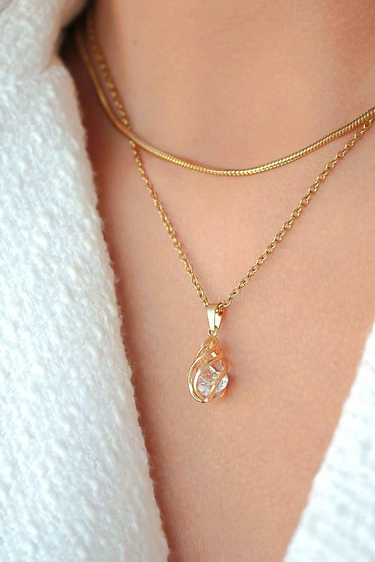 24-Karaatin Kullattu Cubic Zirconia Pisarakaulakoru Divine Dulcet - Porokoru