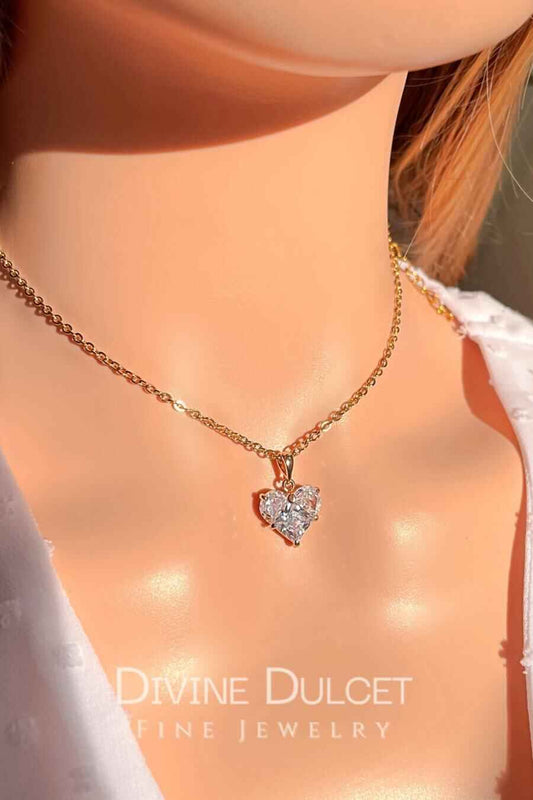 24-Karaatin Cubic Zirconia Sydänriipuskaulakoru - Divine Dulcet - Porokoru