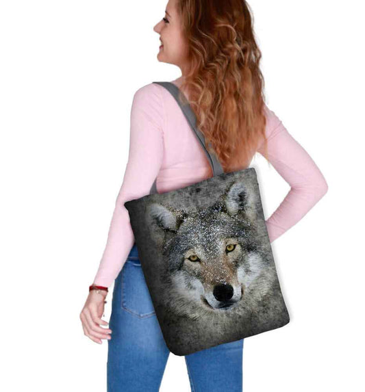 Canvas Cordura Olkalaukku/Ostoskassi - Lupo Susi - Sunny Line Bertoni - Porokoru
