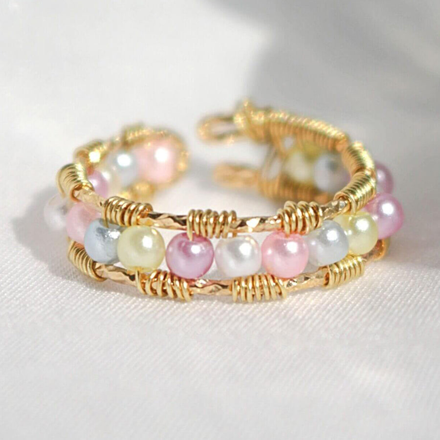 18-K Pastellivärinen Käsintehty Sateenkaarisormus - Divine Dulcet