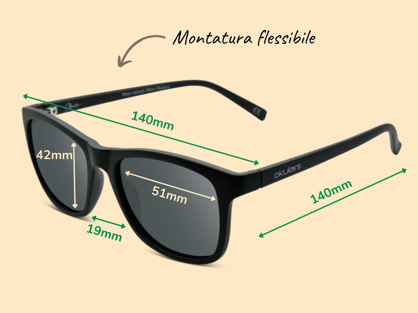 Ecological Sunglasses Okulars Eco Nordic Black
