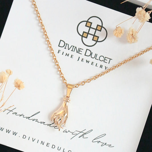 24-K Cubic Zirconia Handmade Pendant Necklace - Divine Dulcet