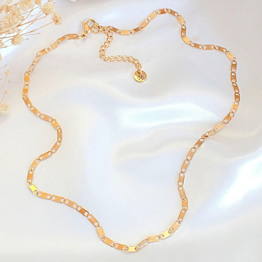 24-Karaatin Kullattu Litteä Ketjukaulakoru Divine Dulcet