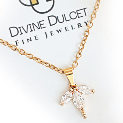 24-Karaatin Kullattu Terälehtiriipuskaulakoru - Divine Dulcet