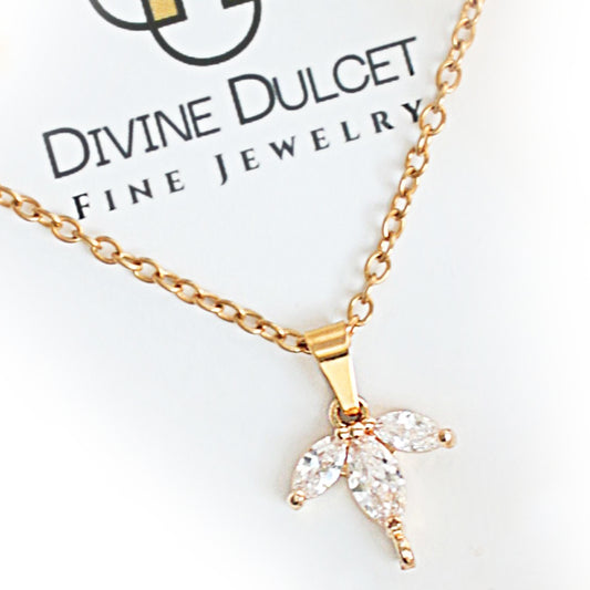 24-Karaatin Kullattu Terälehtiriipuskaulakoru - Divine Dulcet