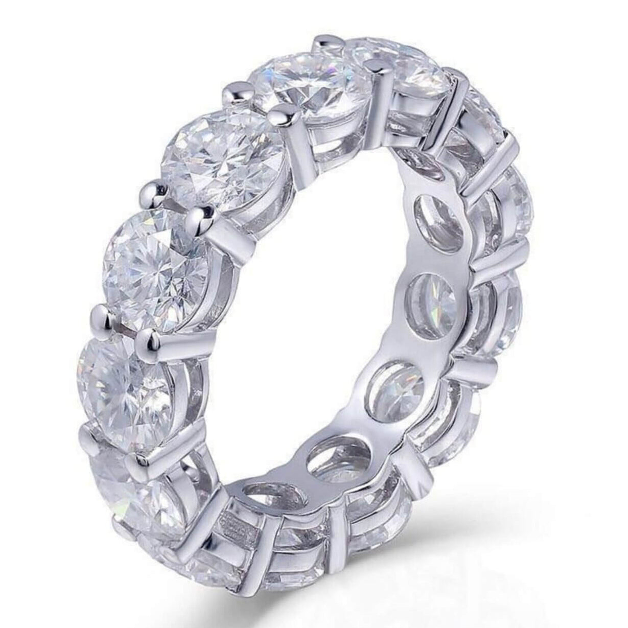 Cubic Zirconiakivisormus 18-K Valkokullattua 925-Sterlinghopeaa - Divine Dulcet