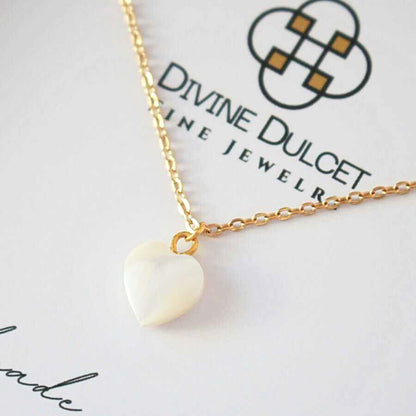 24K Gold Plated Heart-Shaped Shell Necklace - Divine Dulcet
