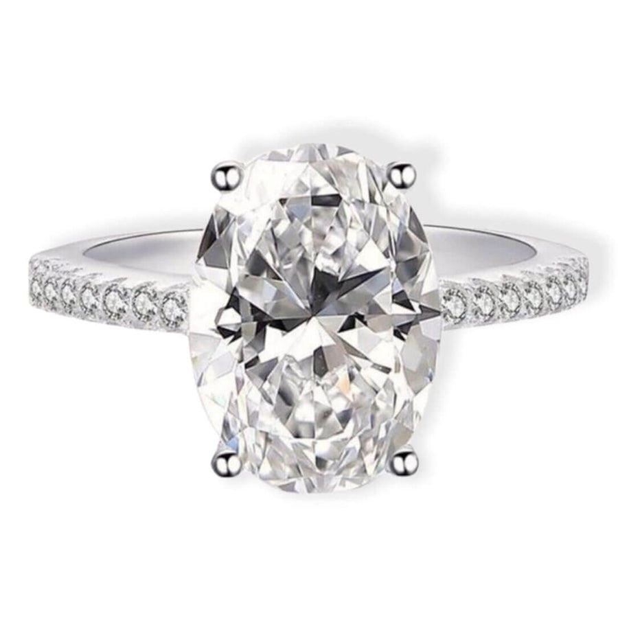 925-Hopeinen 18-K Valkokullattu Cocktail-Sormus - Divine Dulcet