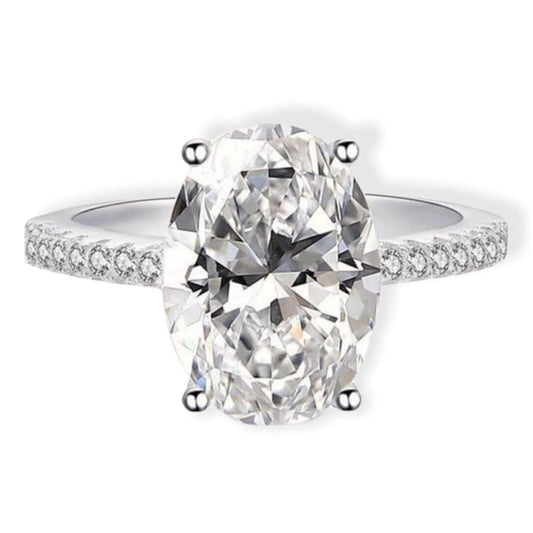 925-Hopeinen 18-K Valkokullattu Cocktail-Sormus - Divine Dulcet