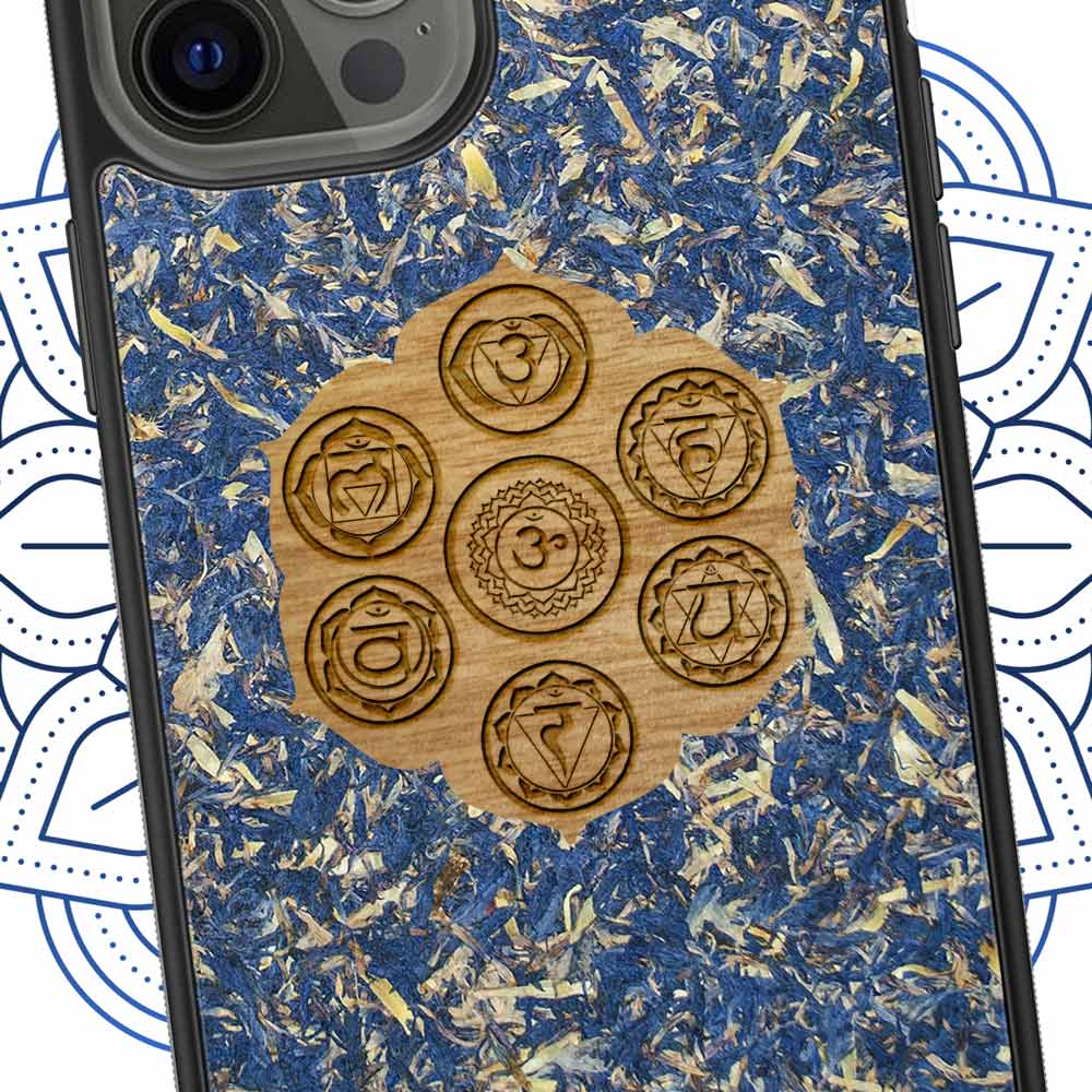Ruiskaunokkinen Puhelinkotelo - Blue Cornflower - Chakra Symbols - MMore