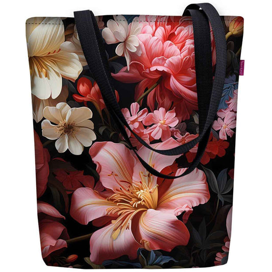 Axelväska/Shoppingväska i Canvas Cordura - Liljeblommor - Sunny Line Bertoni