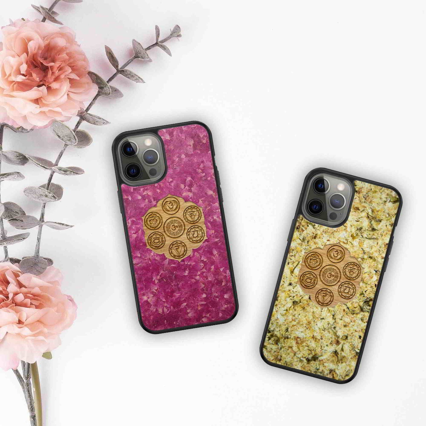 Cornflower Phone Case - Blue Cornflower - Chakra Symbols - MMore
