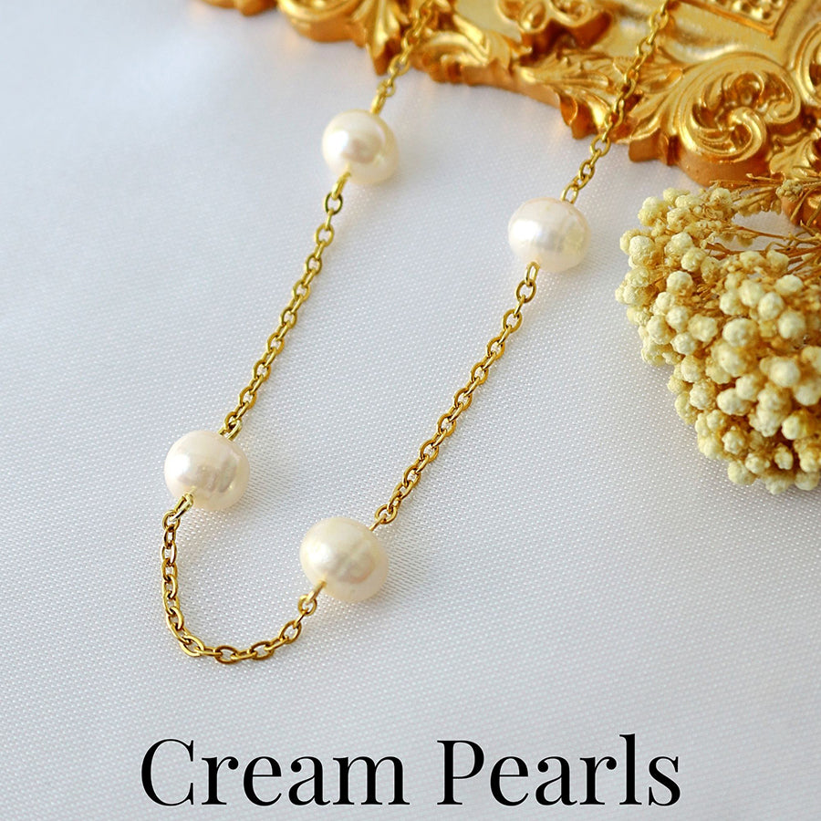 24-Karaatin Kullattu Barokkityylinen Makeanvedenhelmiketju - Divine Dulcet