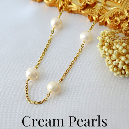 24-Karaatin Kullattu Barokkityylinen Makeanvedenhelmiketju - Divine Dulcet