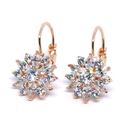 Cubic Zirconia 18 Karaatin Kullatut Auringonkukkakorvikset Divine Dulcet