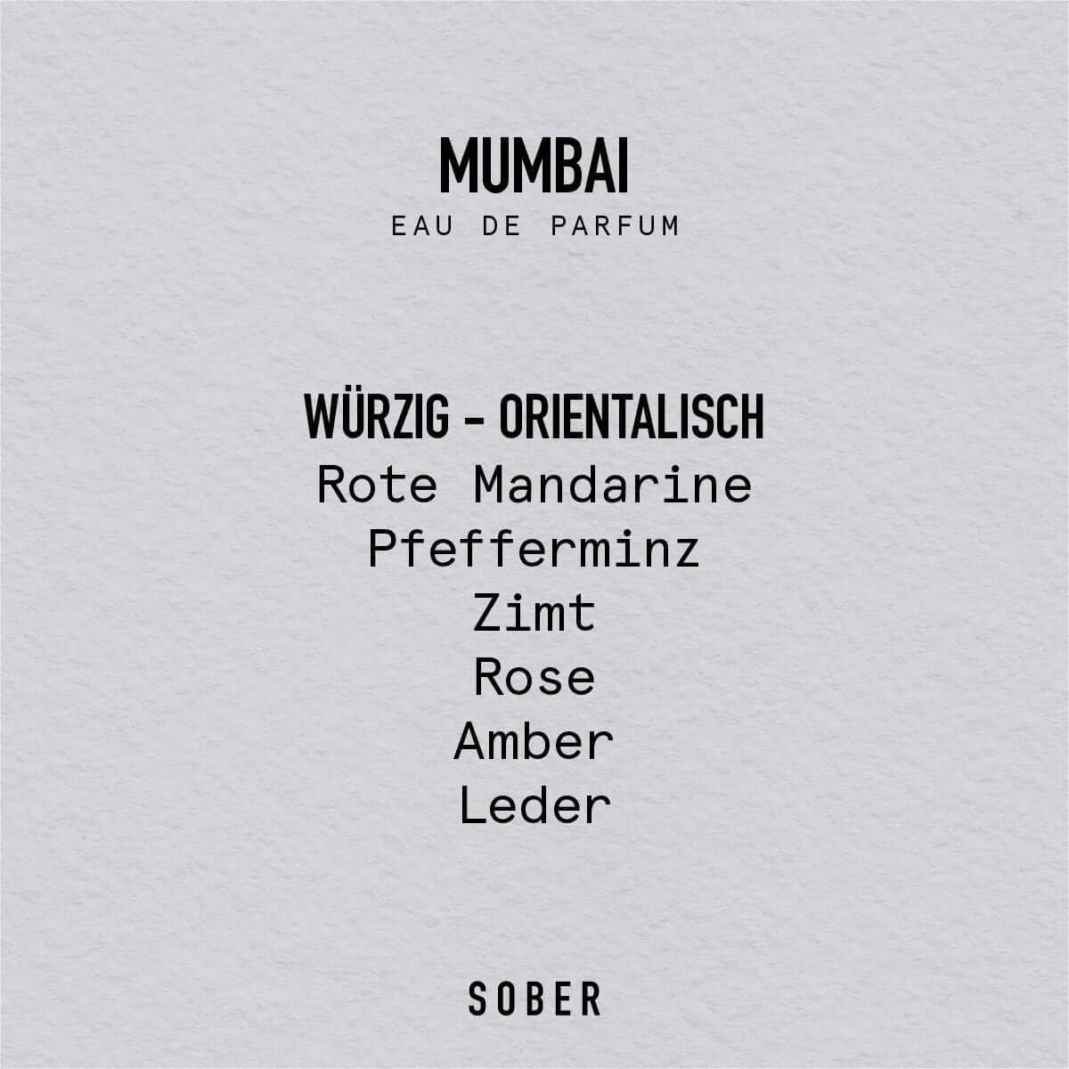 Sober Mumbai Parfyymi 50ml - Unisex Eau de Parfum