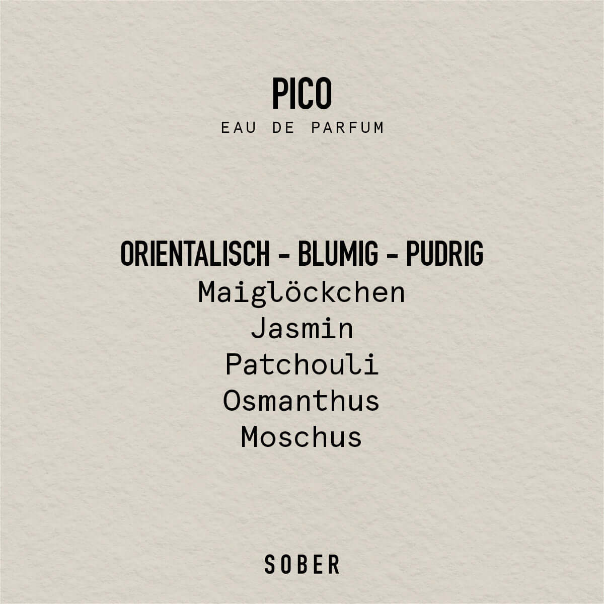 Sober Pico Parfyymi 50ml - Unisex Eau de Parfum