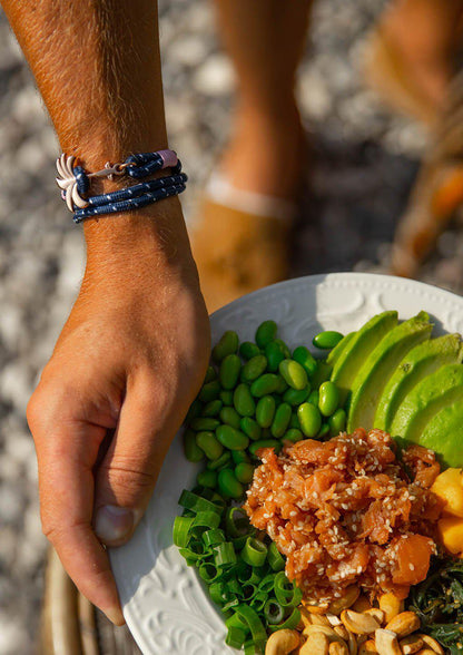 Rannekoru Palm Band Daybreak Punottu Ranneke - Sini/Pinkki 2