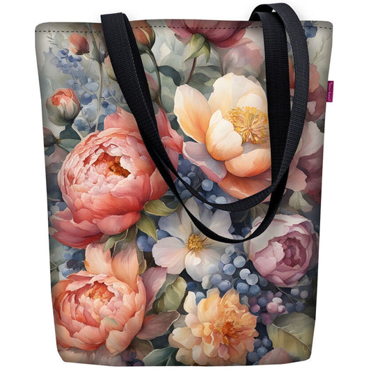 Canvas Cordura Olkalaukku/Ostoskassi - Felicia Kukat - Sunny Line Bertoni