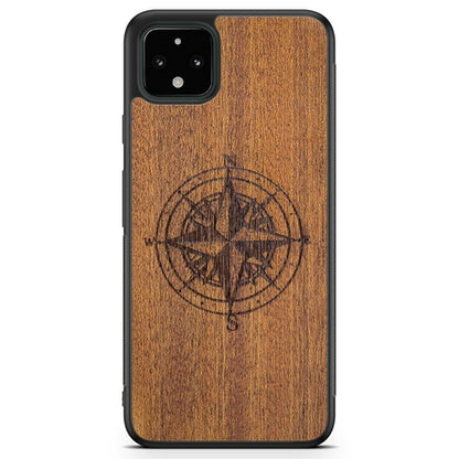 Mahogany Wood Phone Cover - Compass - MMore