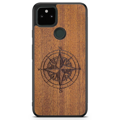 Mahogany Wood Phone Cover - Compass - MMore
