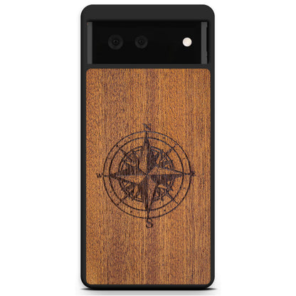 Mahogany Wood Phone Cover - Compass - MMore
