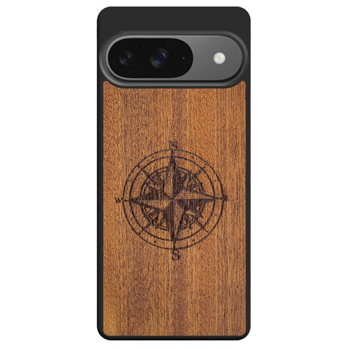 Mahogany Wood Phone Cover - Compass - MMore