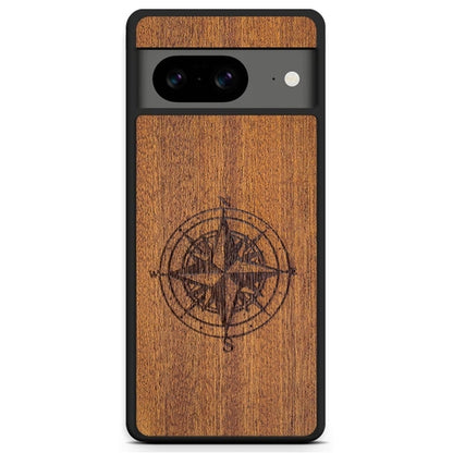 Mahogany Wood Phone Cover - Compass - MMore