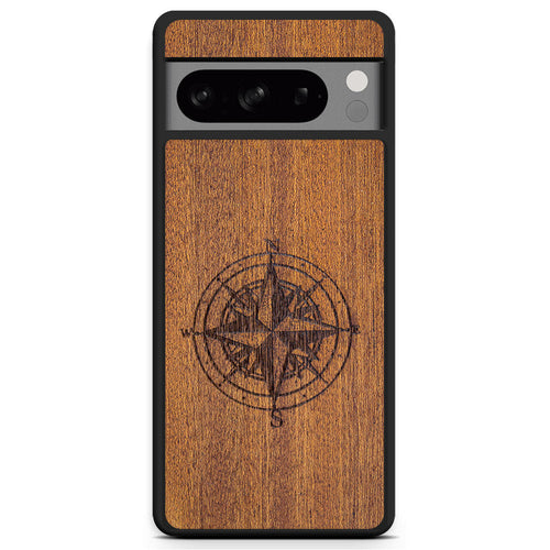 Mahogany Wood Phone Cover - Compass - MMore