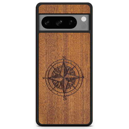 Mahogany Wood Phone Cover - Compass - MMore