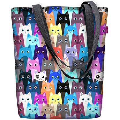 Canvas Cordura Olkalaukku/Ostoskassi - Meow Sunny Line Bertoni
