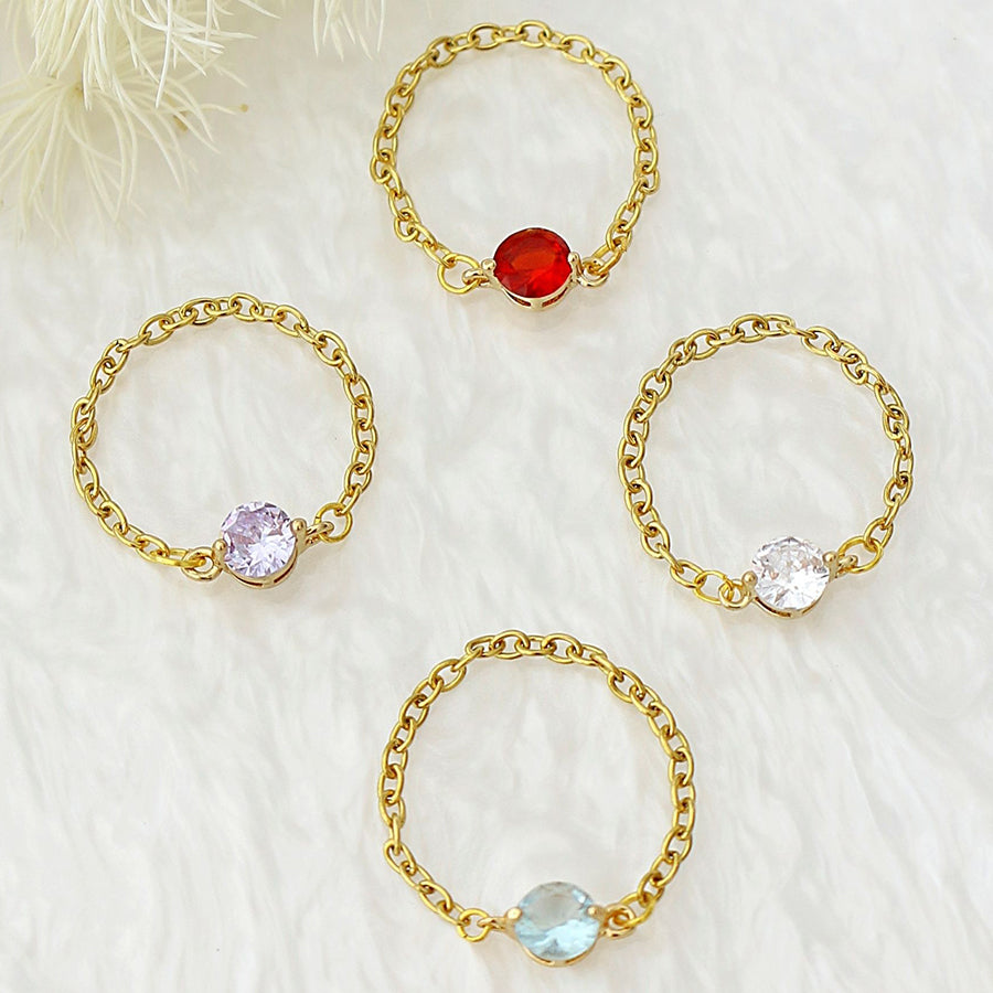 Sateenkaariketjusormus 18-Karaatia Kullattu - Divine Dulcet