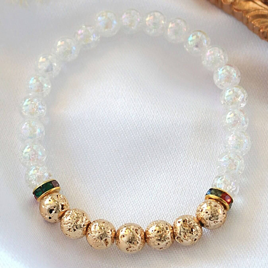 Kullanvärinen Laavakivirannekoru Aromadiffuusorikoru - Divine Dulcet