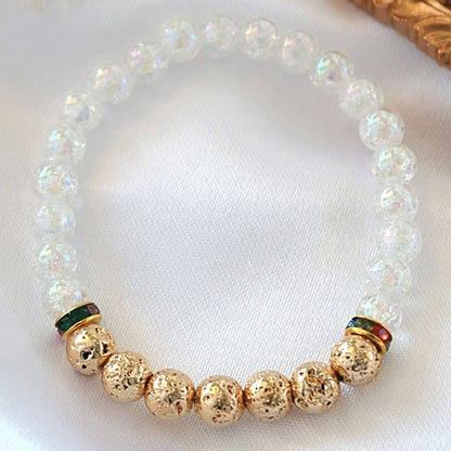 Kullanvärinen Laavakivirannekoru Aromadiffuusorikoru - Divine Dulcet