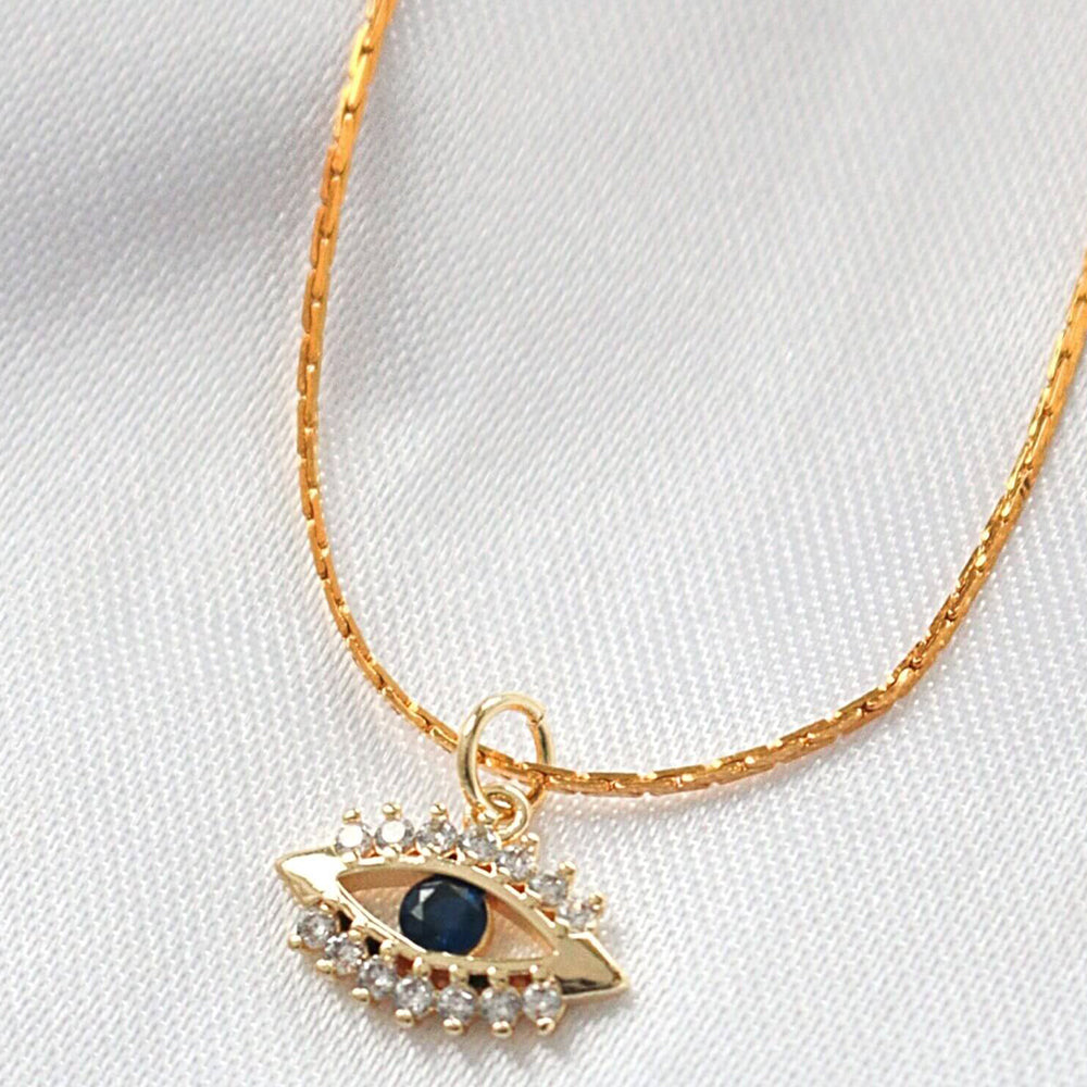 24-K Kullattu Mini Evil Eye Kaulakoru - Divine Dulcet